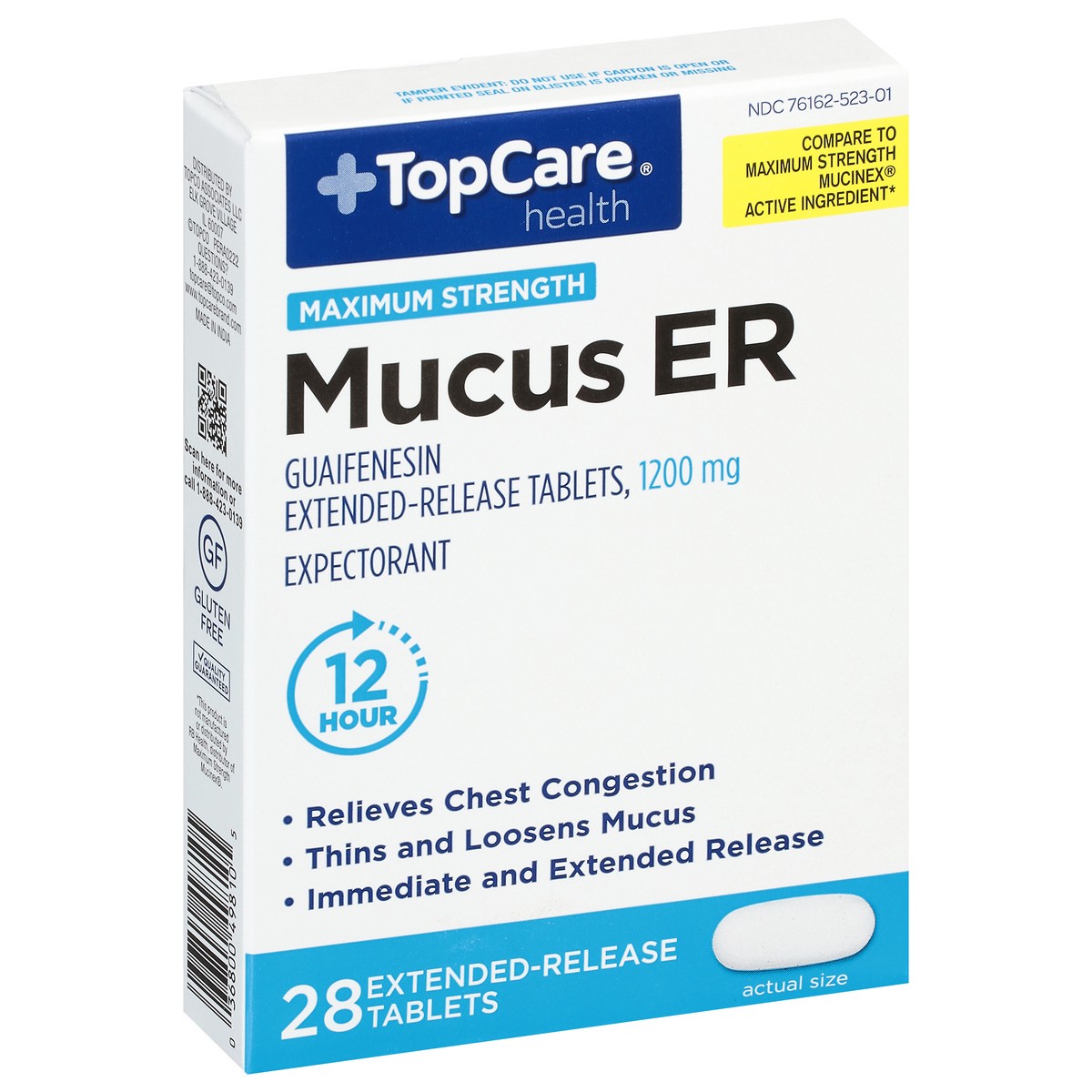 slide 11 of 14, TopCare Health Tablets Maximum Strength 1200 mg Mucus ER 28 Tablets, 28 ct