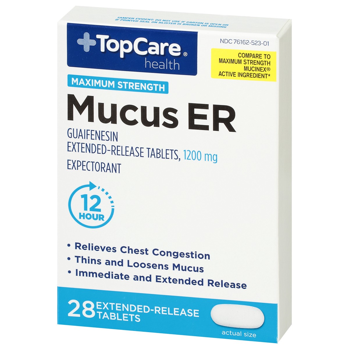 slide 7 of 14, TopCare Health Tablets Maximum Strength 1200 mg Mucus ER 28 Tablets, 28 ct
