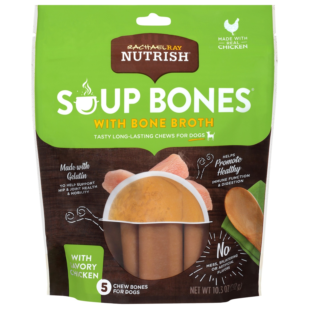 Rachael Ray Nutrish Soup Bones with Chicken Bone Broth Dog Chews 10.3 ...