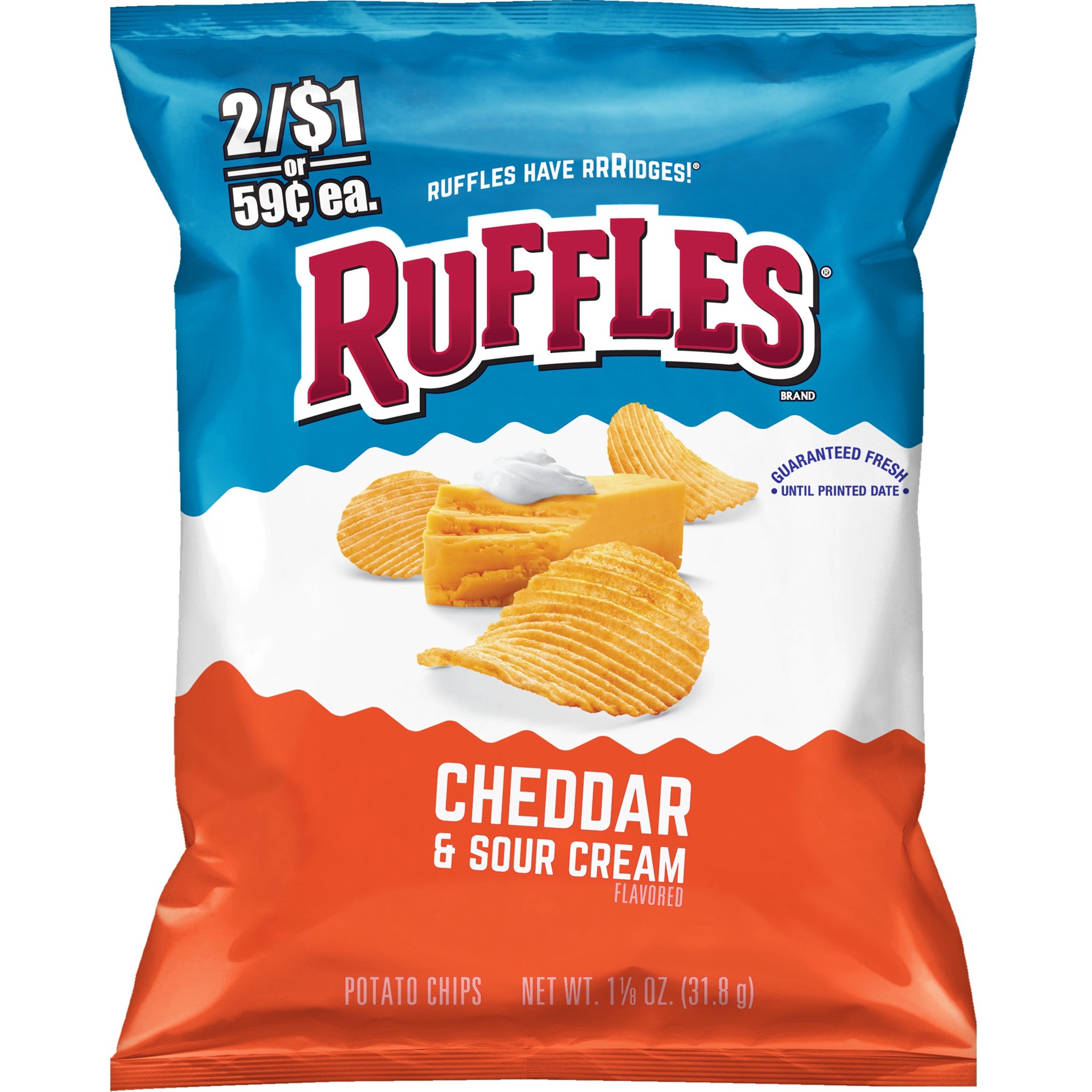 slide 1 of 5, Ruffles Sour Cream Cheddr Potato Chips, 13.25 oz