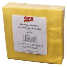 slide 1 of 1, GFS Yellow Beverage Napkins, 50 ct