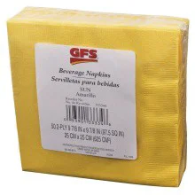 GFS Yellow Beverage Napkins
