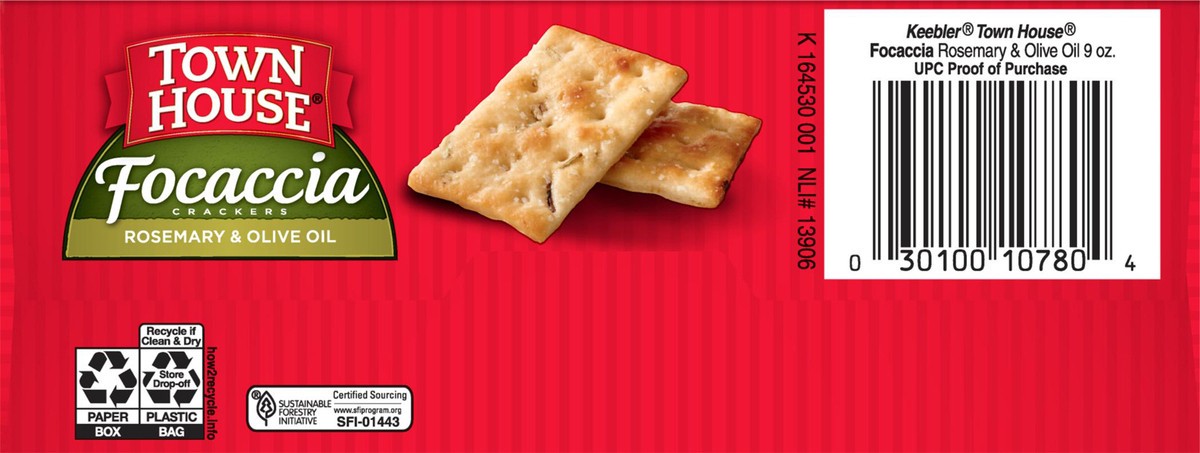 slide 7 of 10, Town House Focaccia Rosemary & Olive Oil Crackers 9 oz, 9 oz