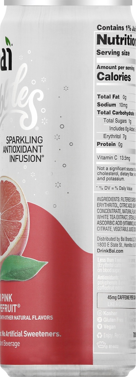 slide 8 of 9, Bai Bubbles Gimbi Pink Grapefruit Sparkling Antioxidant Infused Beverage, 11.5 fl oz