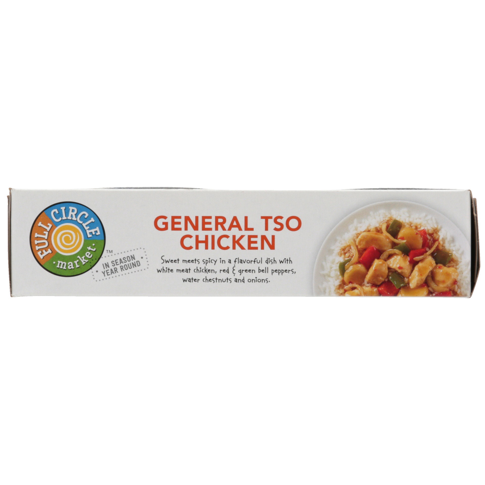 slide 6 of 6, Full Circle Market General Tso Chicken White Meat Chicken, Red & Green Bell Peppers, Water Chestnuts And Onions, 9 oz