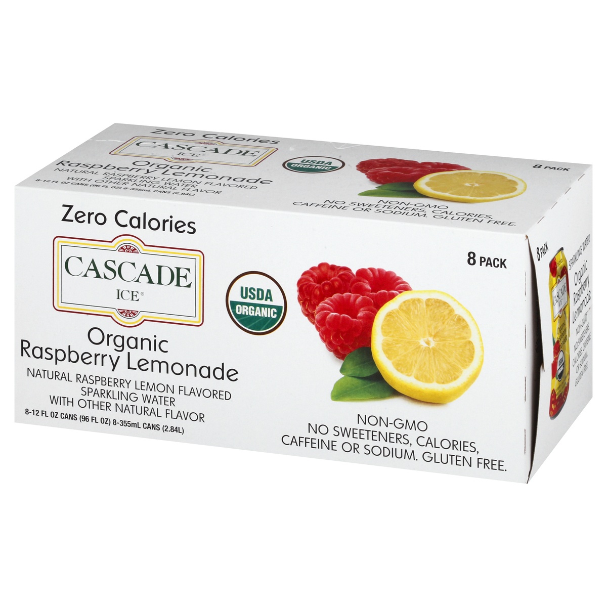 slide 3 of 9, Cascade Ice Organic 8 Pack Raspberry Lemonade Sparkling Water 8 ea, 