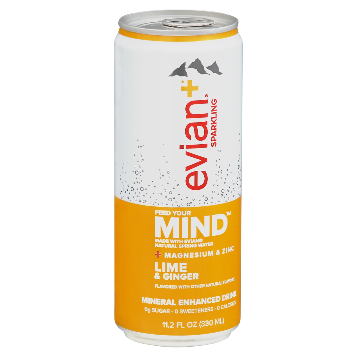 slide 2 of 9, Evian Mind Lime & Ginger Sparkling Water, 11.2 oz