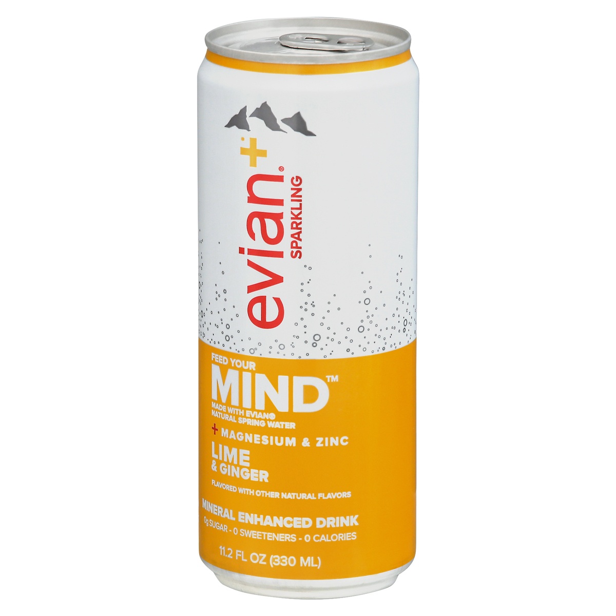 slide 3 of 9, Evian Mind Lime & Ginger Sparkling Water, 11.2 oz