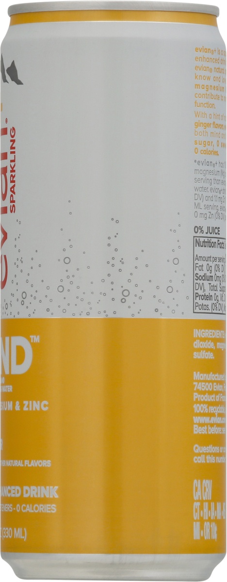 slide 8 of 9, Evian Mind Lime & Ginger Sparkling Water, 11.2 oz