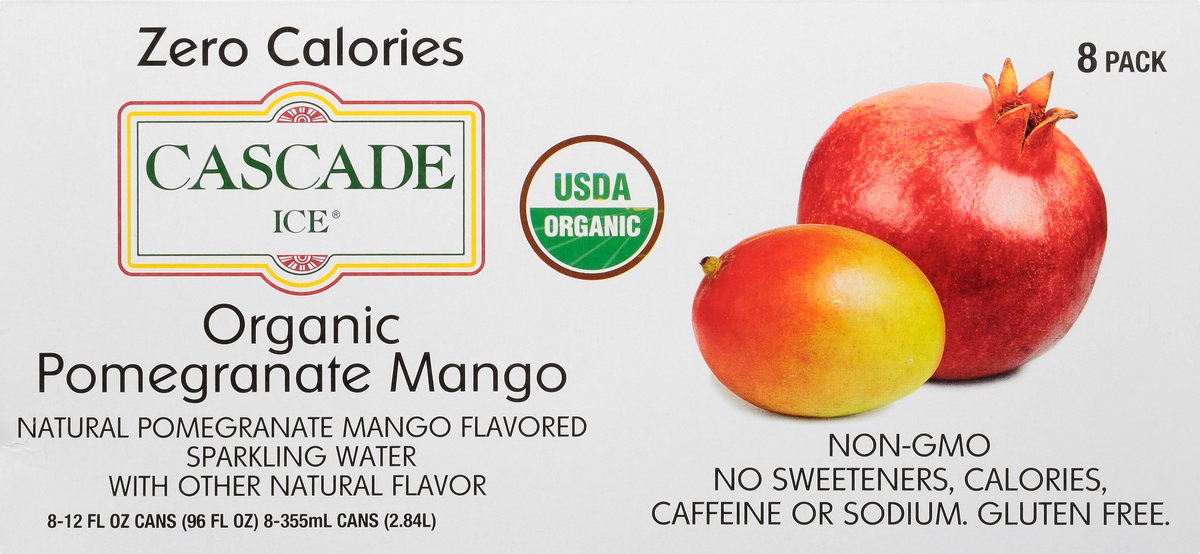 slide 6 of 9, Cascade Ice 8 Pack Organic Pomegranate Mango Sparkling Water 8 ea, 