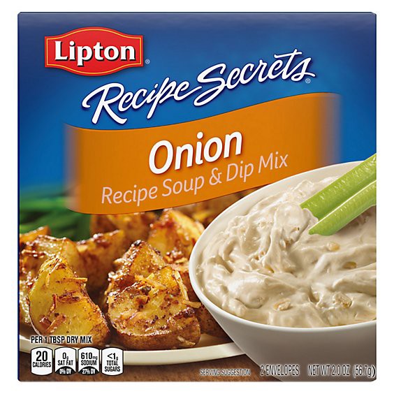 slide 1 of 2, Lipton Recipe Secrets Recipe Soup & Dip Mix Onion 2 Count - 2 Oz, 2 oz
