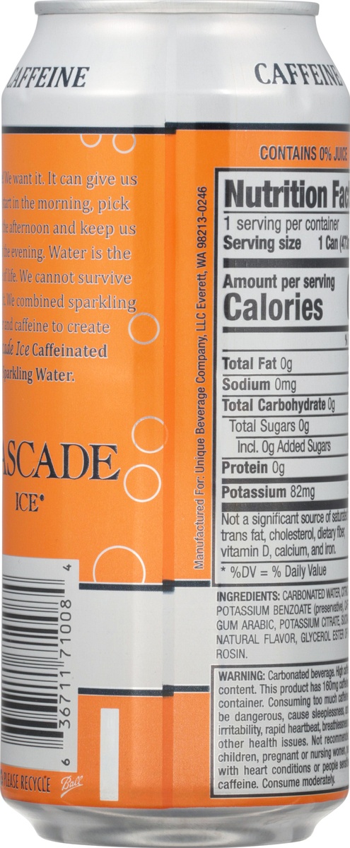 slide 4 of 9, Cascade Ice Orange Mango Caffeinated Sparkling Water 16 fl oz, 16 fl oz