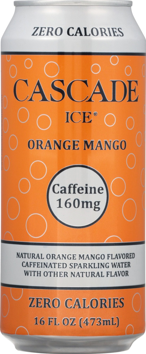 slide 6 of 9, Cascade Ice Orange Mango Caffeinated Sparkling Water 16 fl oz, 16 fl oz