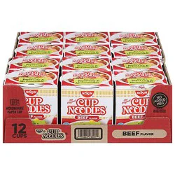 Nissin Cup Noodles Ramen Noodle Soup Beef Flavor - 12-2.25 Oz