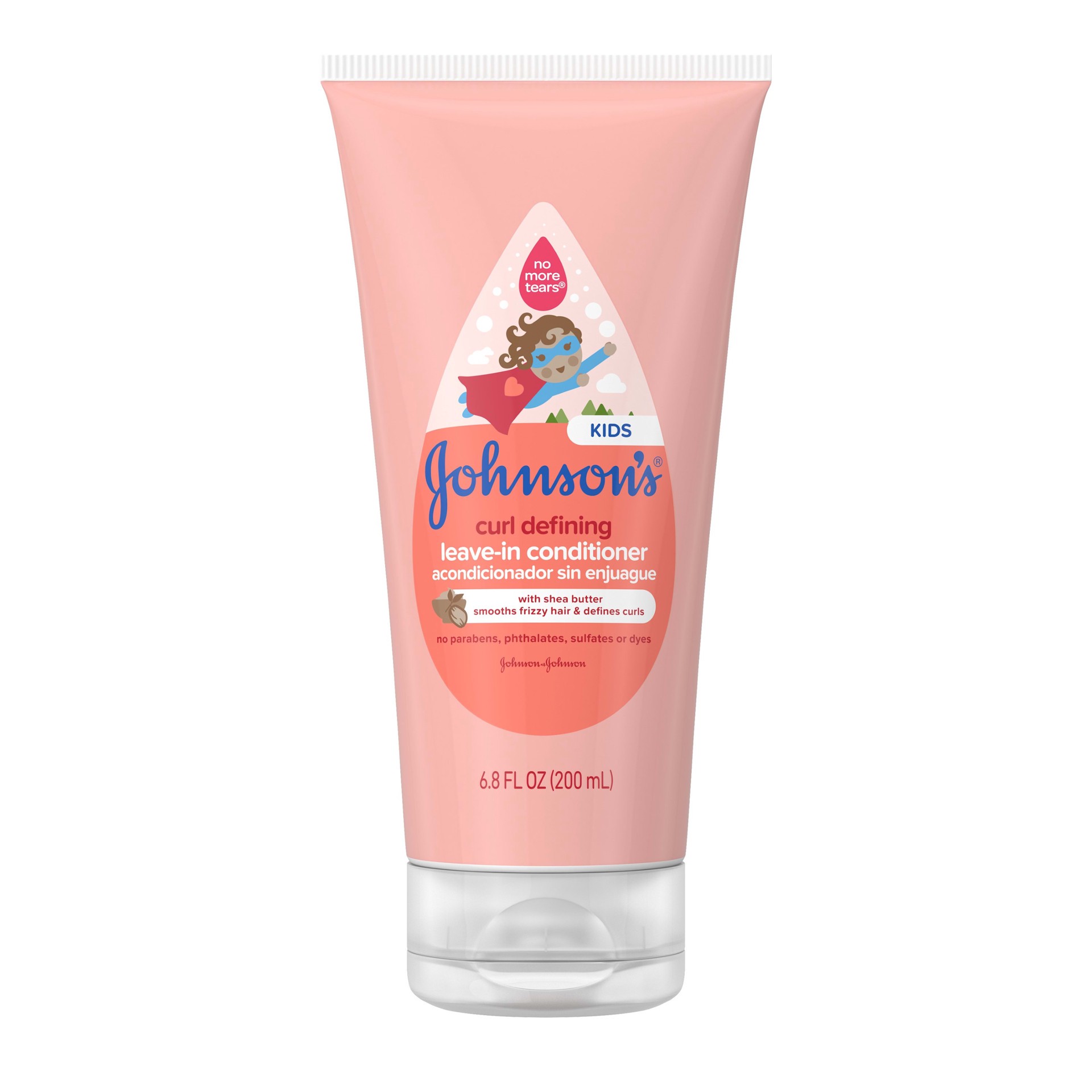 slide 1 of 15, Johnson's Curl Defining Tear-Free Kids' Leave-In Conditioner with Shea Butter, Paraben-, Sulfate- & Dye-Free Formula, Hypoallergenic & Gentle for Toddlers' Hair, 6.8 fl. oz, 200 ml