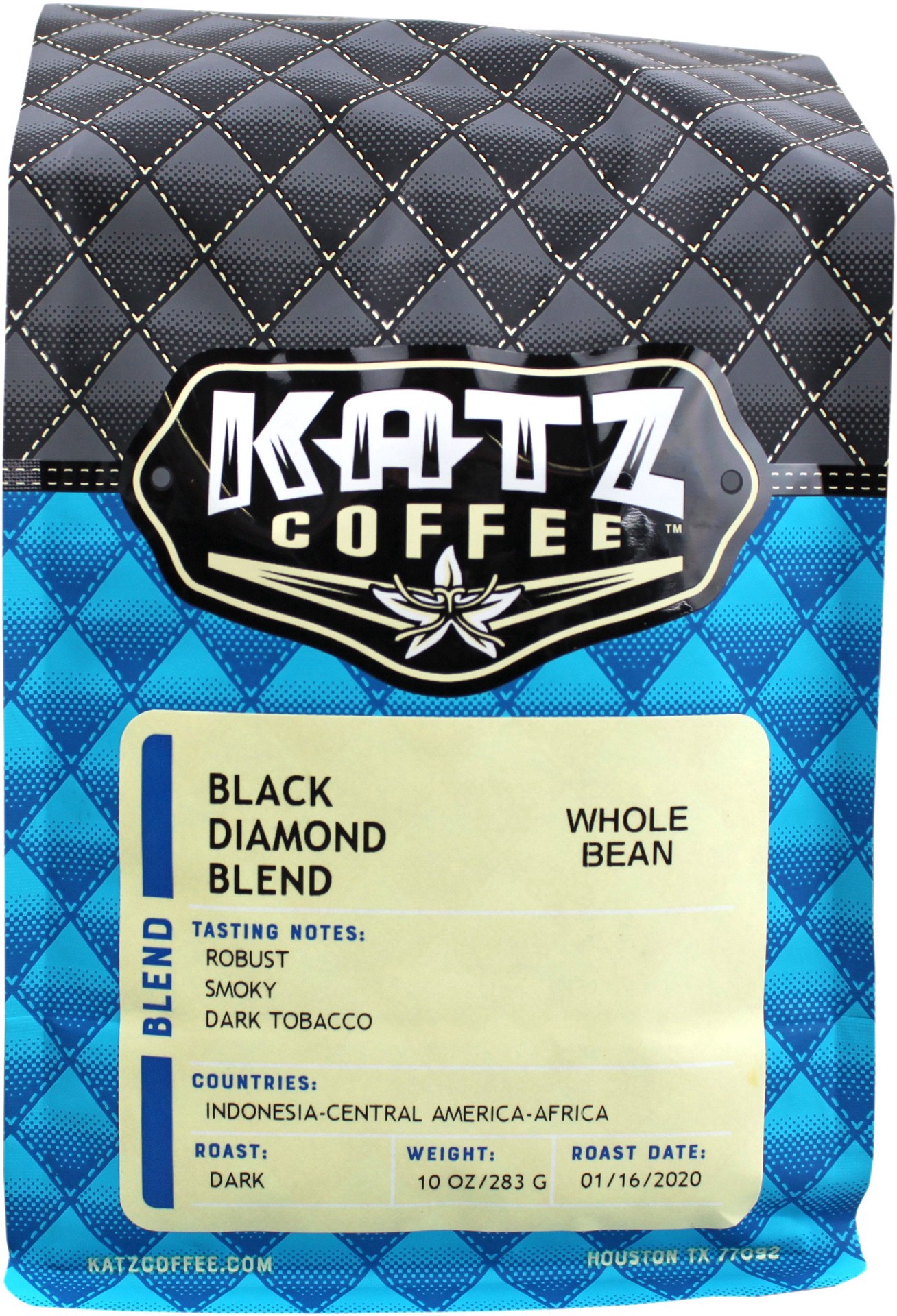 slide 1 of 1, Katz Coffee Black Diamond Blend Whole Bean, 12 oz