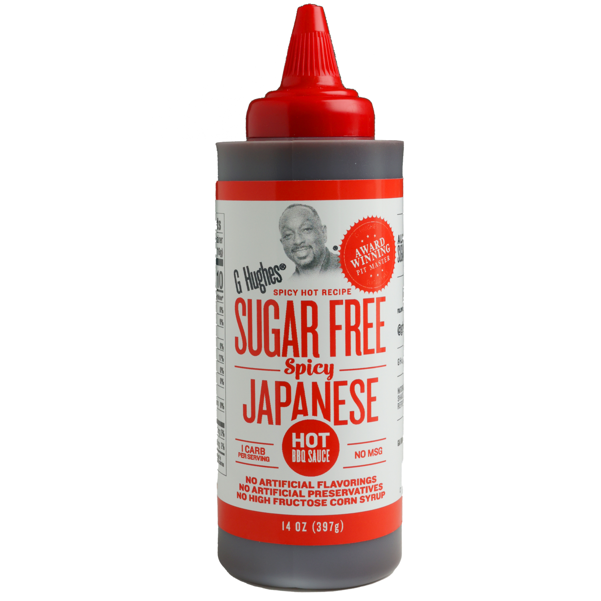 slide 1 of 3, G Hughes Bbq Sce S/Free Japan Spcy, 14.5 oz