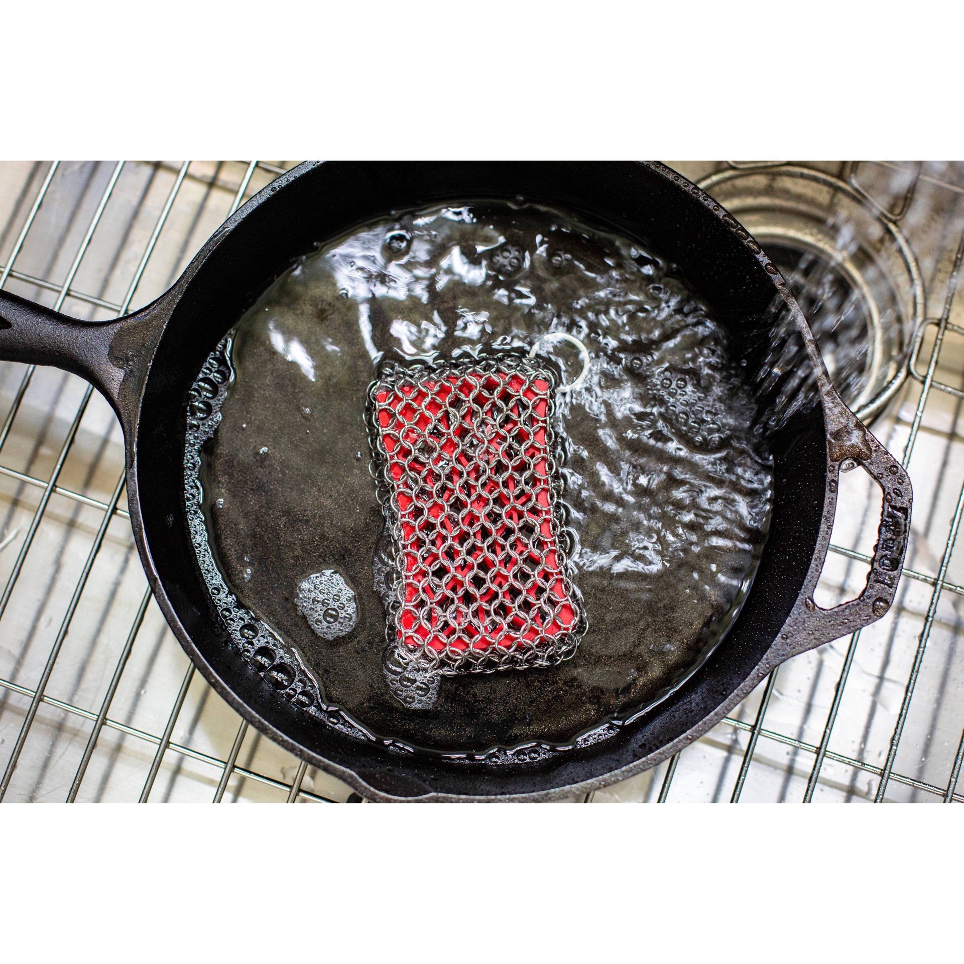 slide 5 of 5, Lodge Cast Iron Red Chainmail Scrubbing Pad 1 ea, 1 ct