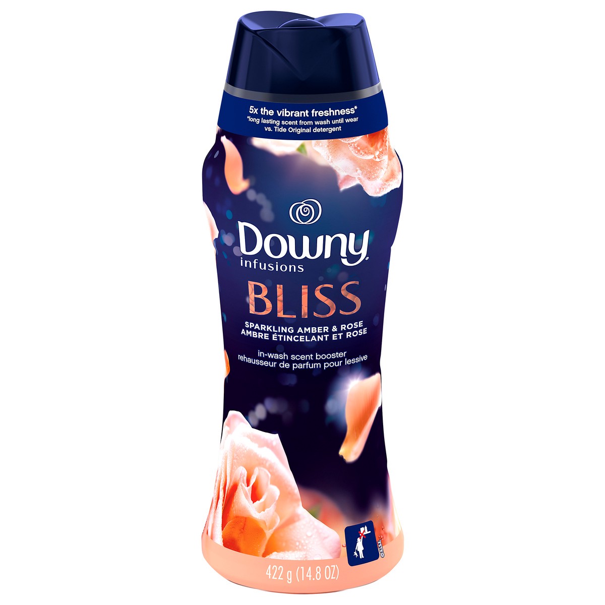 slide 1 of 1, Downy Infusions In-Wash Scent Booster Beads, Bliss, Sparkling Amber & Rose, 14.8 oz, 14.8 oz