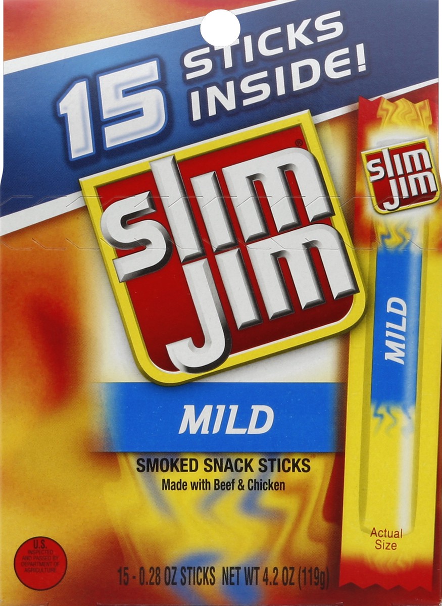 slide 4 of 5, Slim Jim Smoked Snack Sticks 15 ea, 15 ct