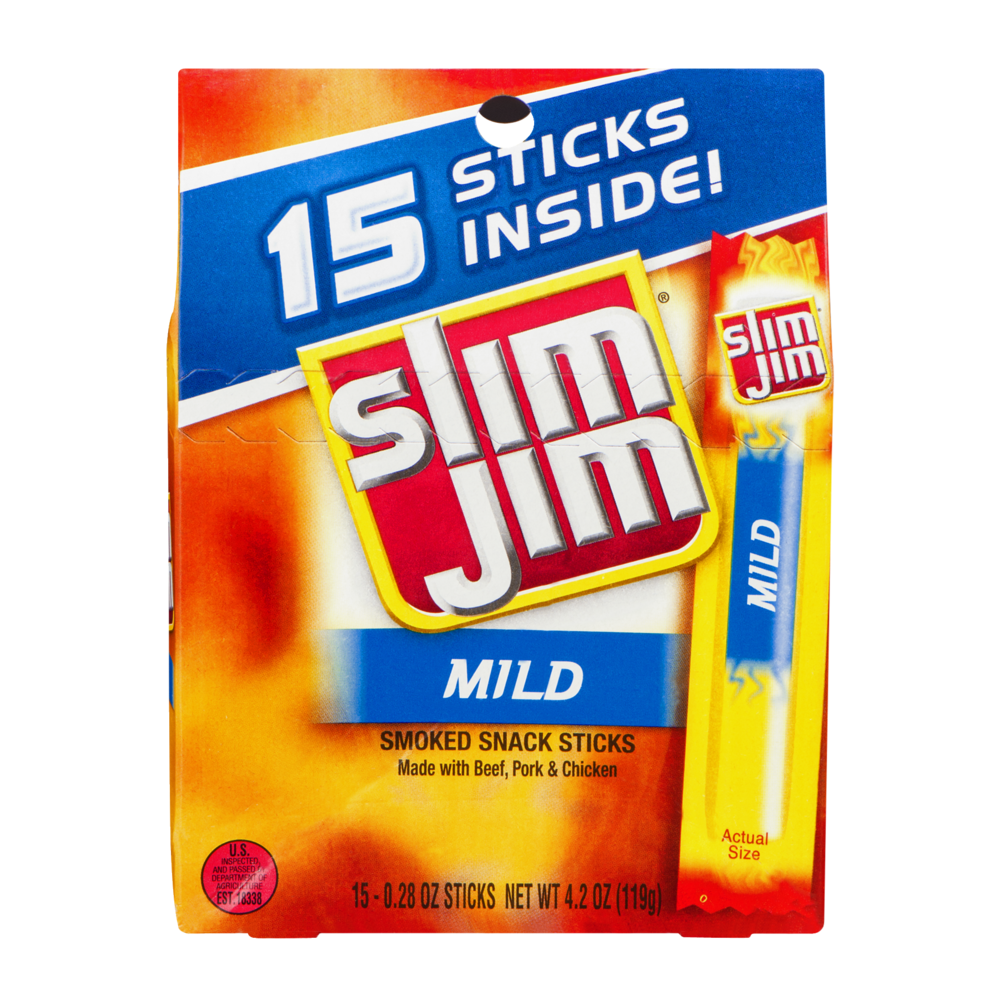 slide 1 of 5, Slim Jim Smoked Snack Sticks 15 ea, 15 ct