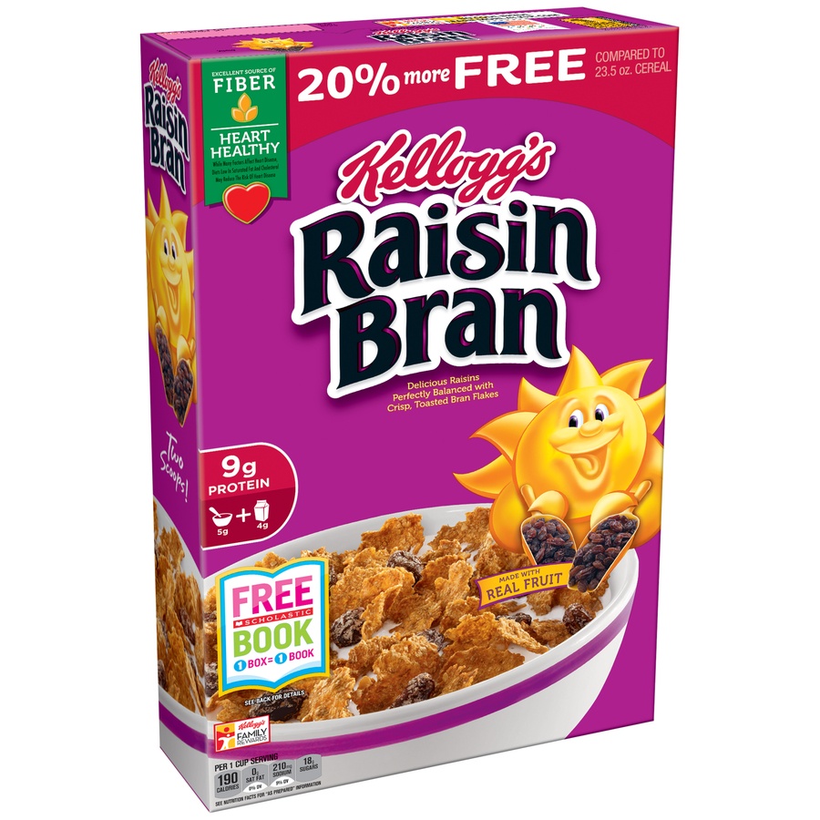 slide 2 of 2, Kellogg's Raisin Bran Cereal Family Size, 29 oz