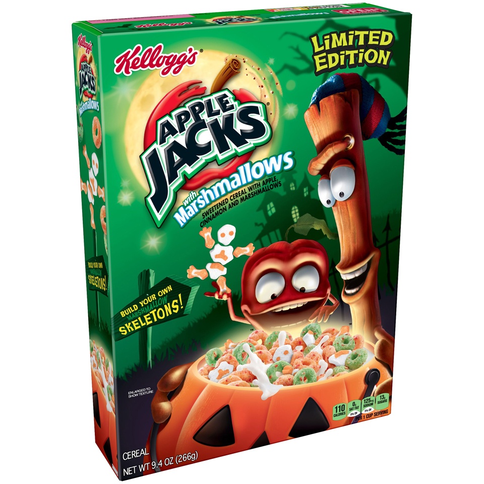 slide 2 of 6, Kellogg's Apple Jacks With Marshmallows Halloween Cereal, 9.4 oz