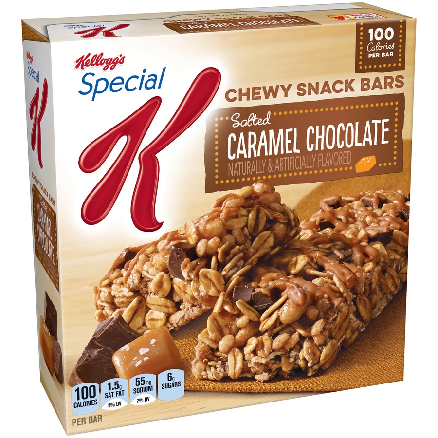 slide 2 of 7, Kellogg's Special K Salted Caramel Chocolate Chewy Snack Bars, 6 ct; 0.88 oz