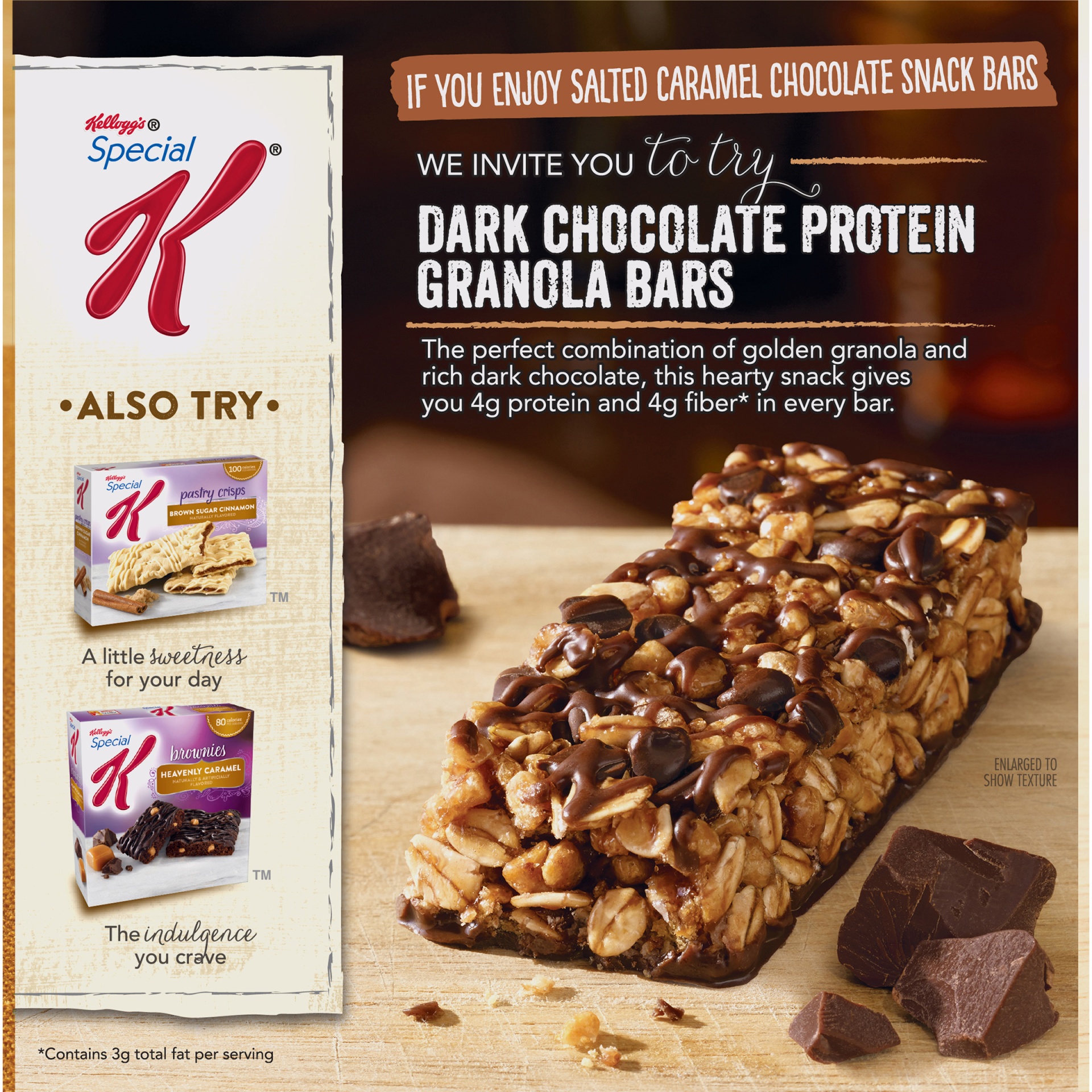 slide 5 of 7, Kellogg's Special K Salted Caramel Chocolate Chewy Snack Bars, 6 ct; 0.88 oz