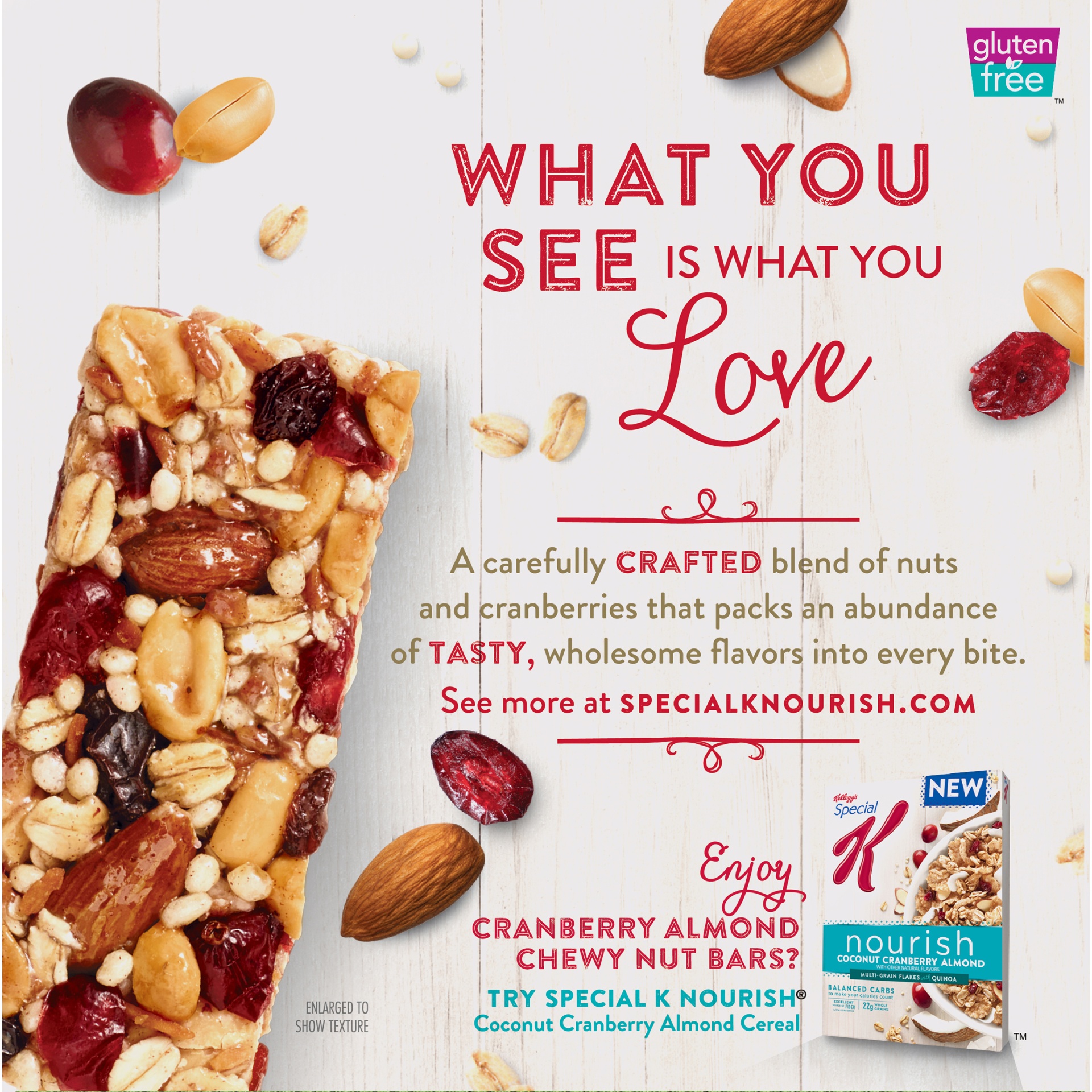 slide 5 of 7, Kellogg's Special K Cranberry Almond Chewy Nut Bars, 5.29 oz