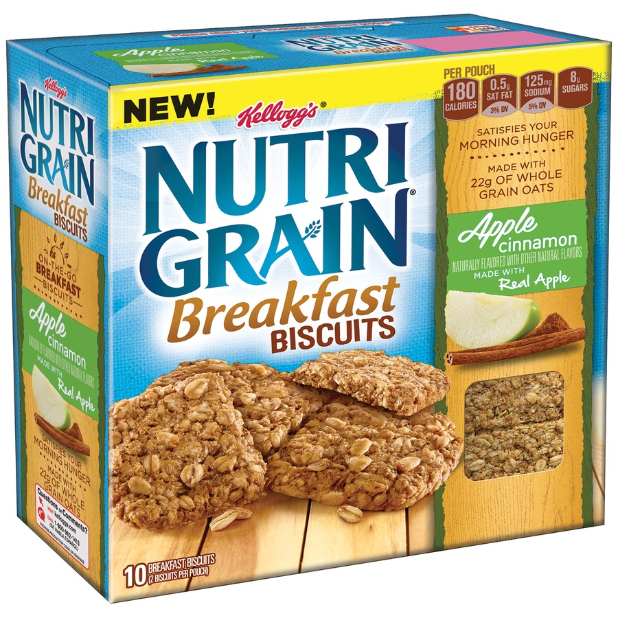 slide 2 of 2, Nutrigrain Apple Cinnamon Breakfast Biscuits, 7 oz