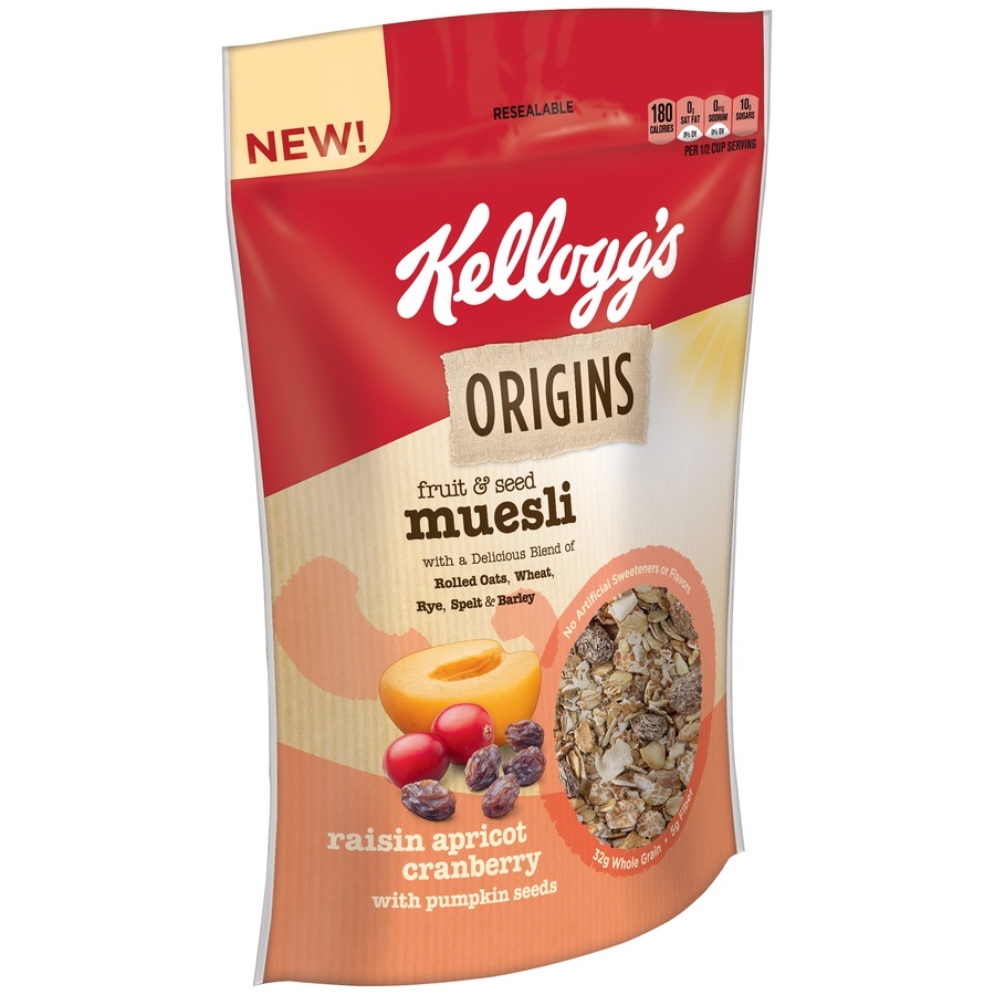 slide 2 of 5, Kellogg's Origins Fruit & Seed Muesli Cereal, 14.1 oz