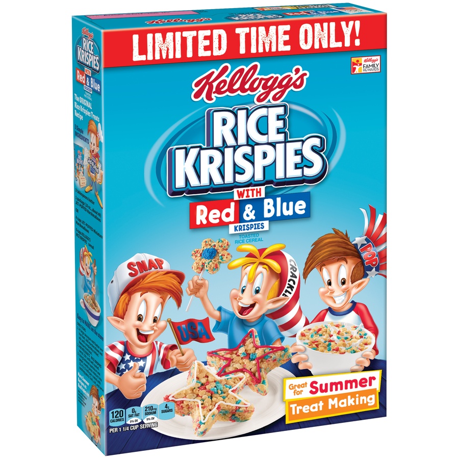 slide 2 of 7, Kellogg's Rice Krispies Breakfast Cereal Original with Red and Blue Krispies, 9.9 oz