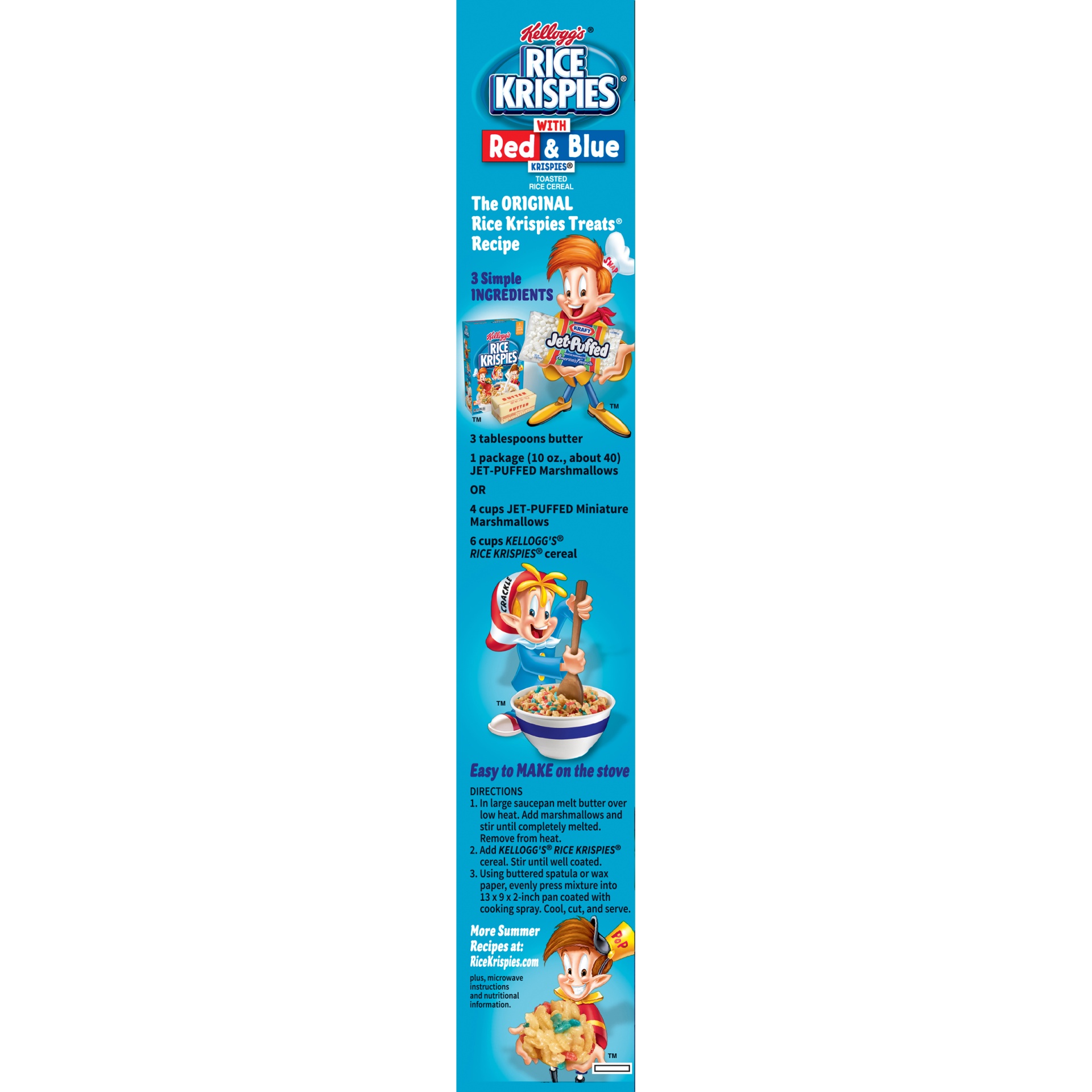 slide 3 of 7, Kellogg's Rice Krispies Breakfast Cereal Original with Red and Blue Krispies, 9.9 oz