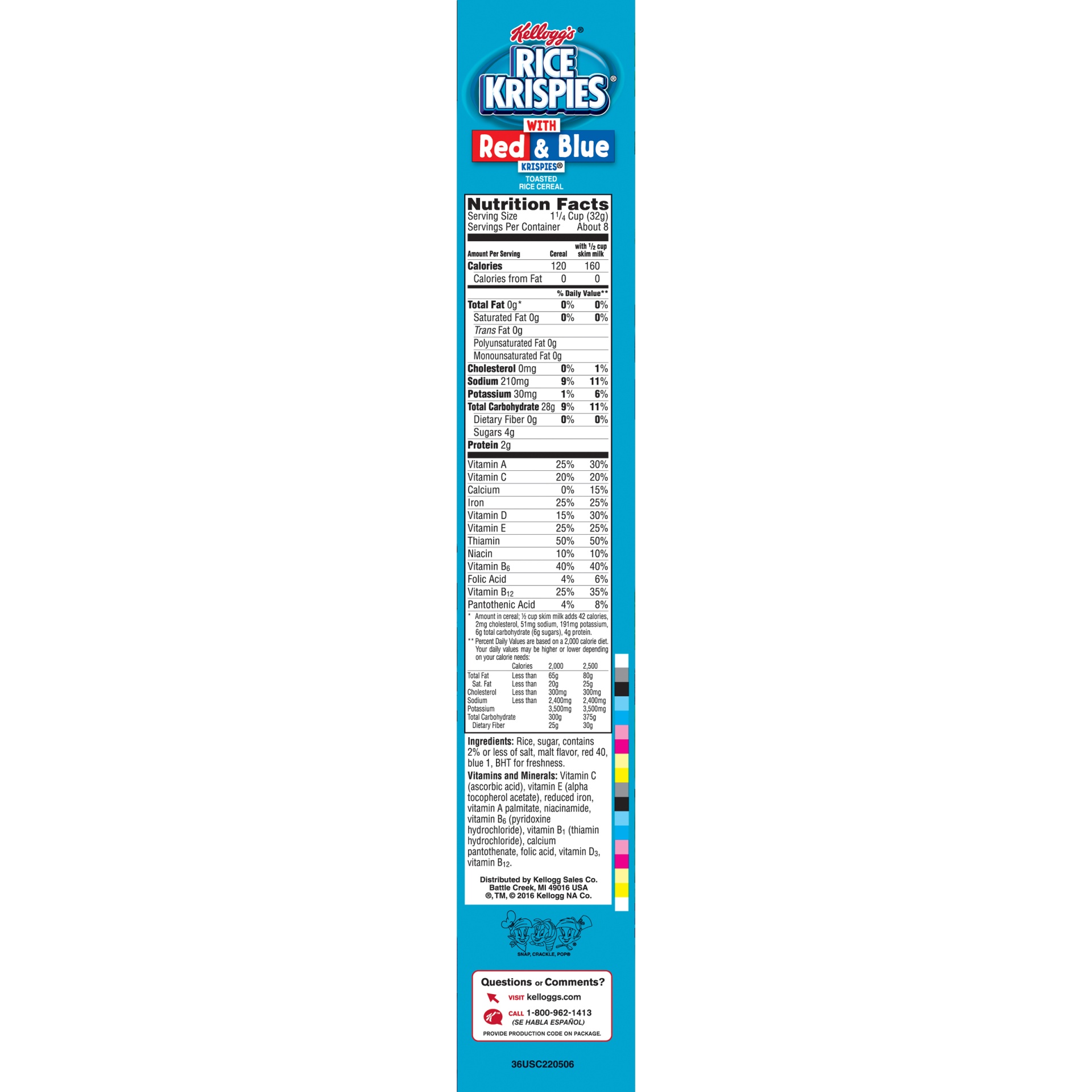 slide 4 of 7, Kellogg's Rice Krispies Breakfast Cereal Original with Red and Blue Krispies, 9.9 oz