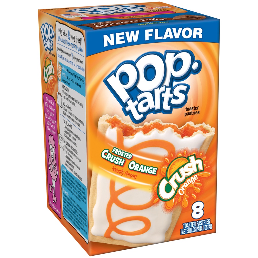 slide 2 of 7, Pop-Tarts Frosted Crush Orange Toaster Pastries, 8 ct; 14.1 oz