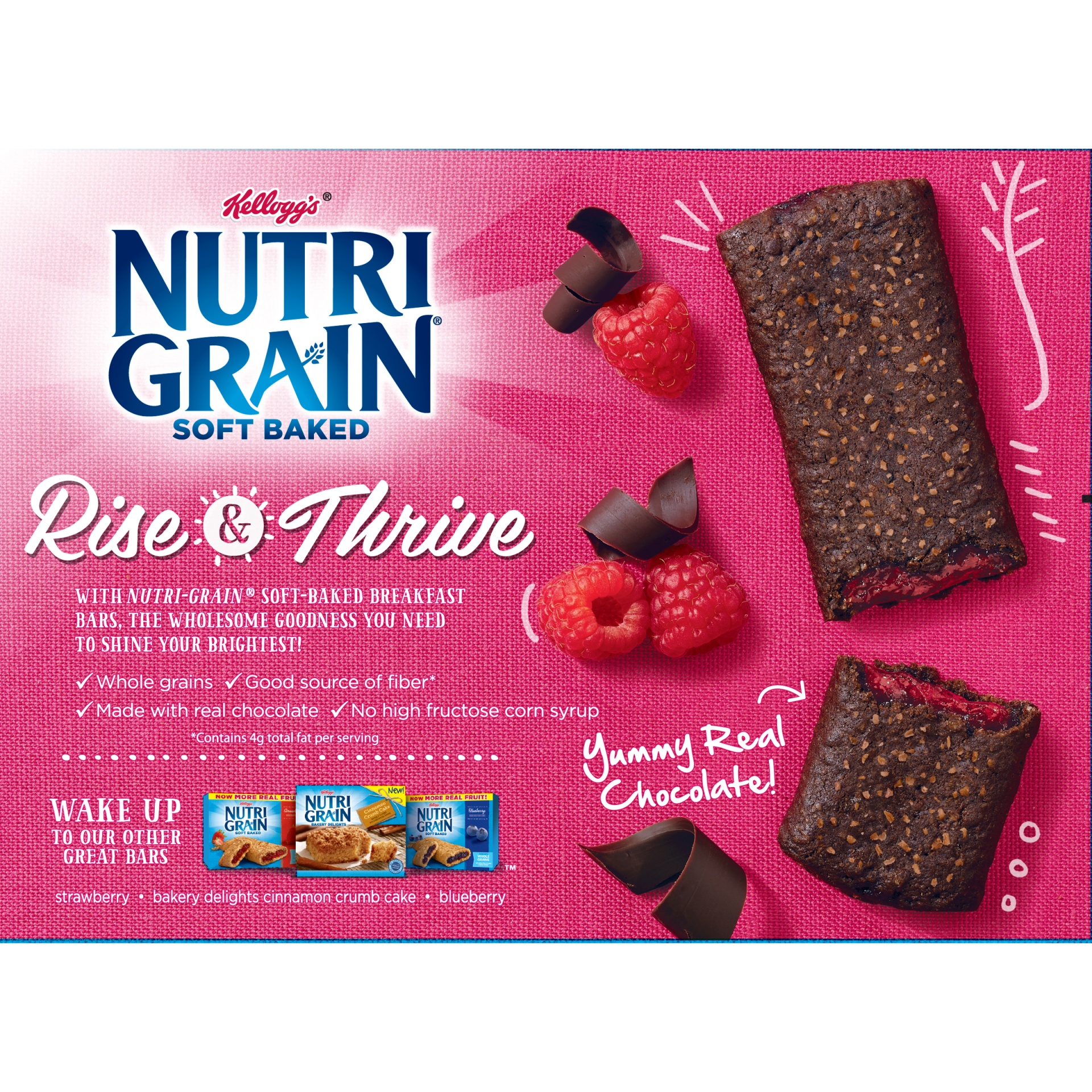 slide 5 of 7, Nutrigrain Nutri-Grain Chocolate Raspberry, 8 ct