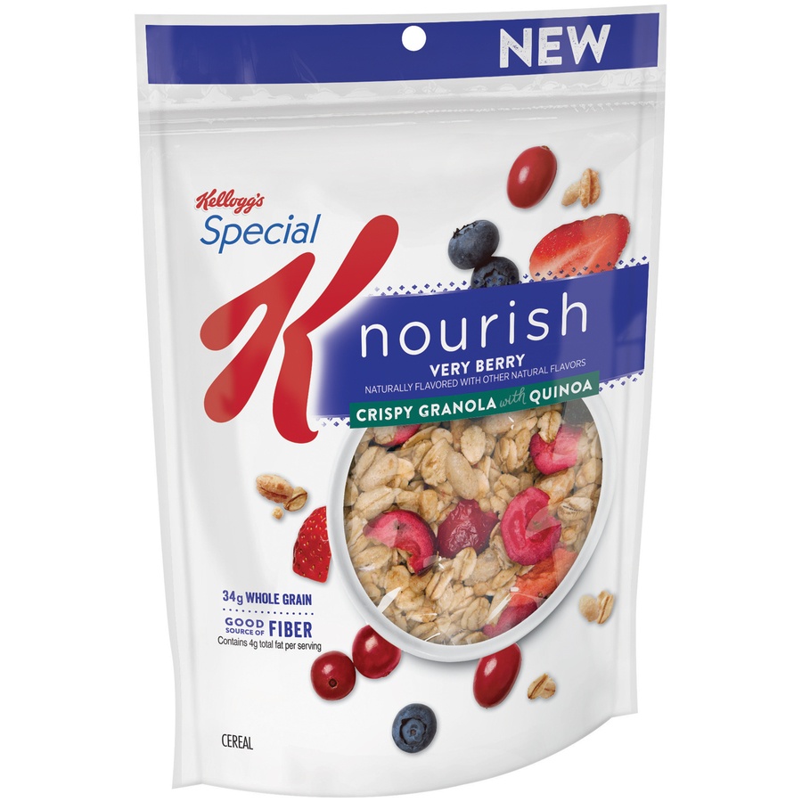 slide 4 of 4, Kellogg's Special K Nourish Very Berry Crispy Granola with Quinoa, 10.6 oz