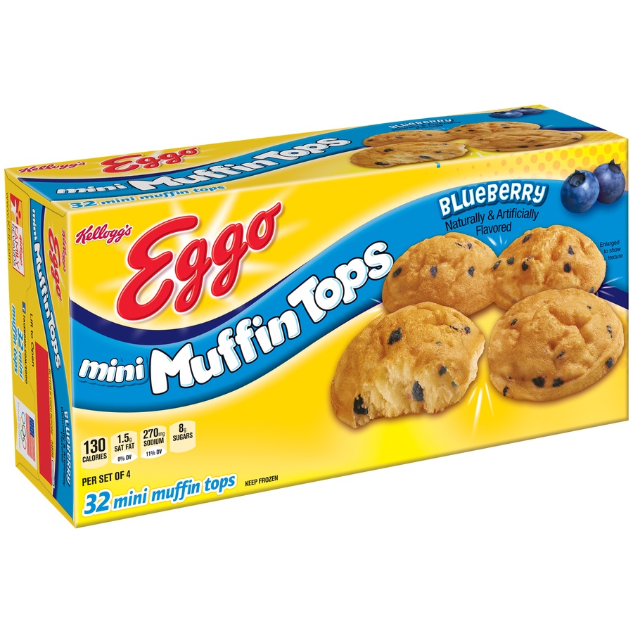 slide 2 of 2, Eggo Muffin Tops, Mini, Blueberry, 32 ct