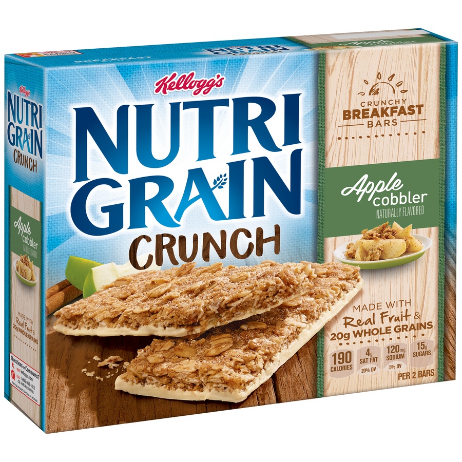 slide 2 of 4, Kellogg's Nutri-Grain Crunch Apple Cobbler Breakfast Bars 10 ct Box, 5 ct; 1.48 oz