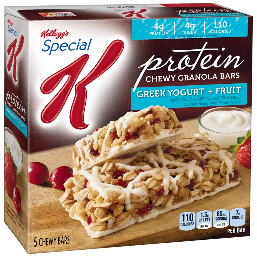 slide 2 of 7, Kellogg's Special K Protein Greek Yogurt & Fruit Granola Snack Bars, 5 ct; 0.95 oz