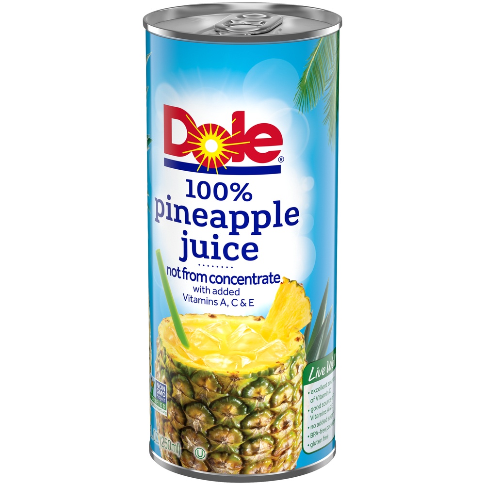 slide 5 of 8, Dole Pure Pineapple Juice - 24 ct, 24 ct