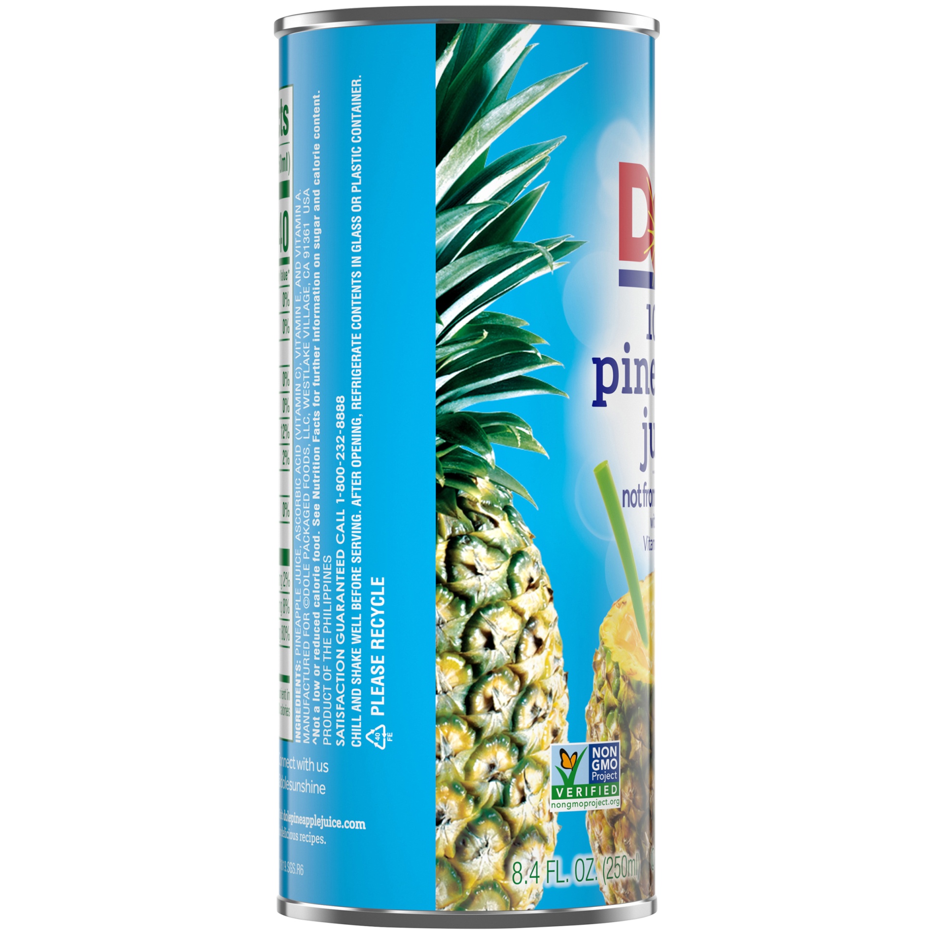 slide 8 of 8, Dole Pure Pineapple Juice - 24 ct, 24 ct