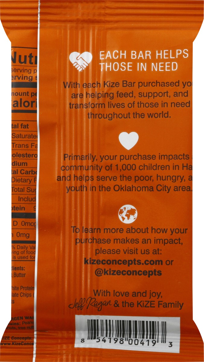 slide 5 of 13, KiZE Raw Energy Bar Peanut Butter Chocolate Chip, 1.6 oz