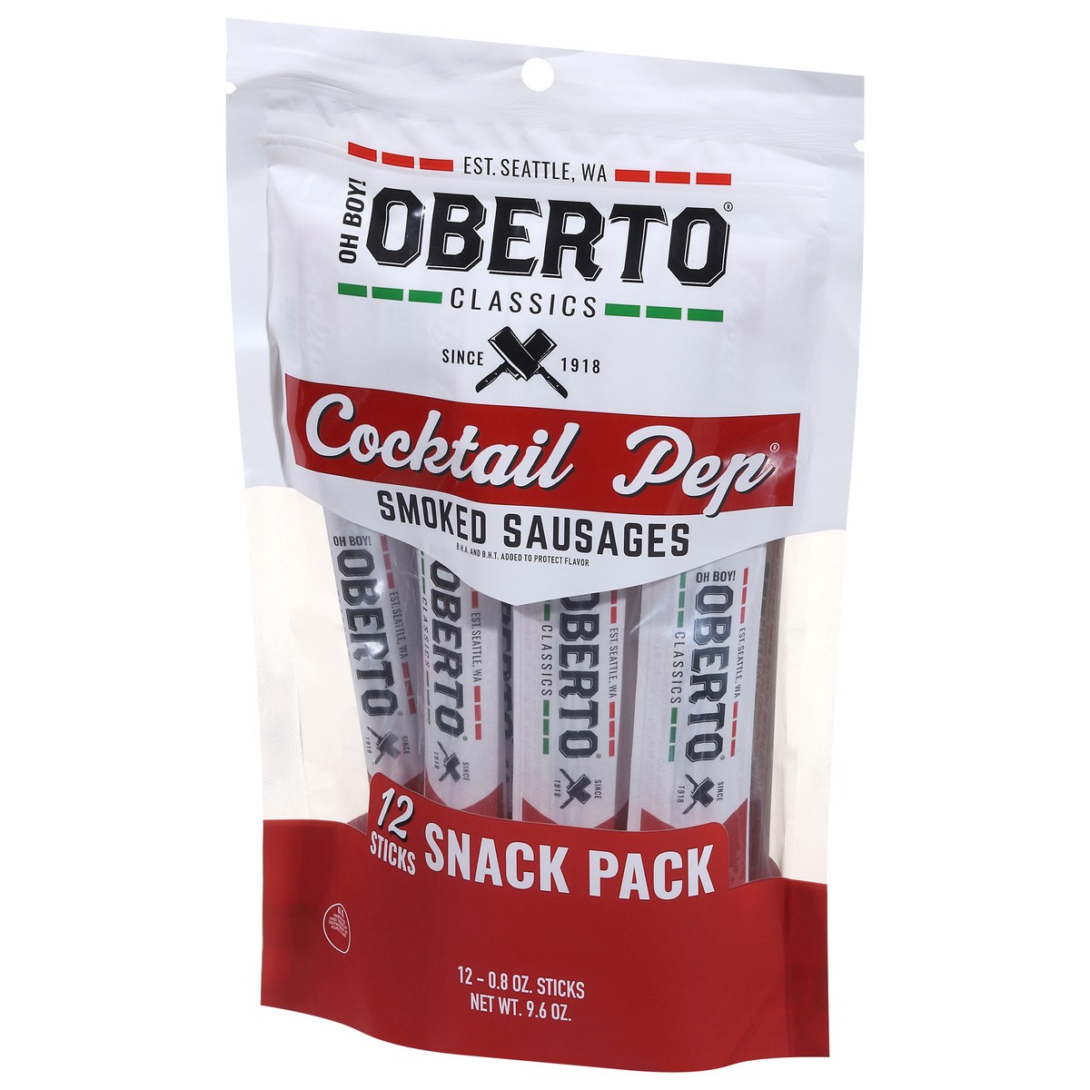 slide 8 of 13, Oh Boy! Oberto Classics Cocktail Pep Smoked Sausages Snack 12 - 0.8 oz Sticks, 12 ct