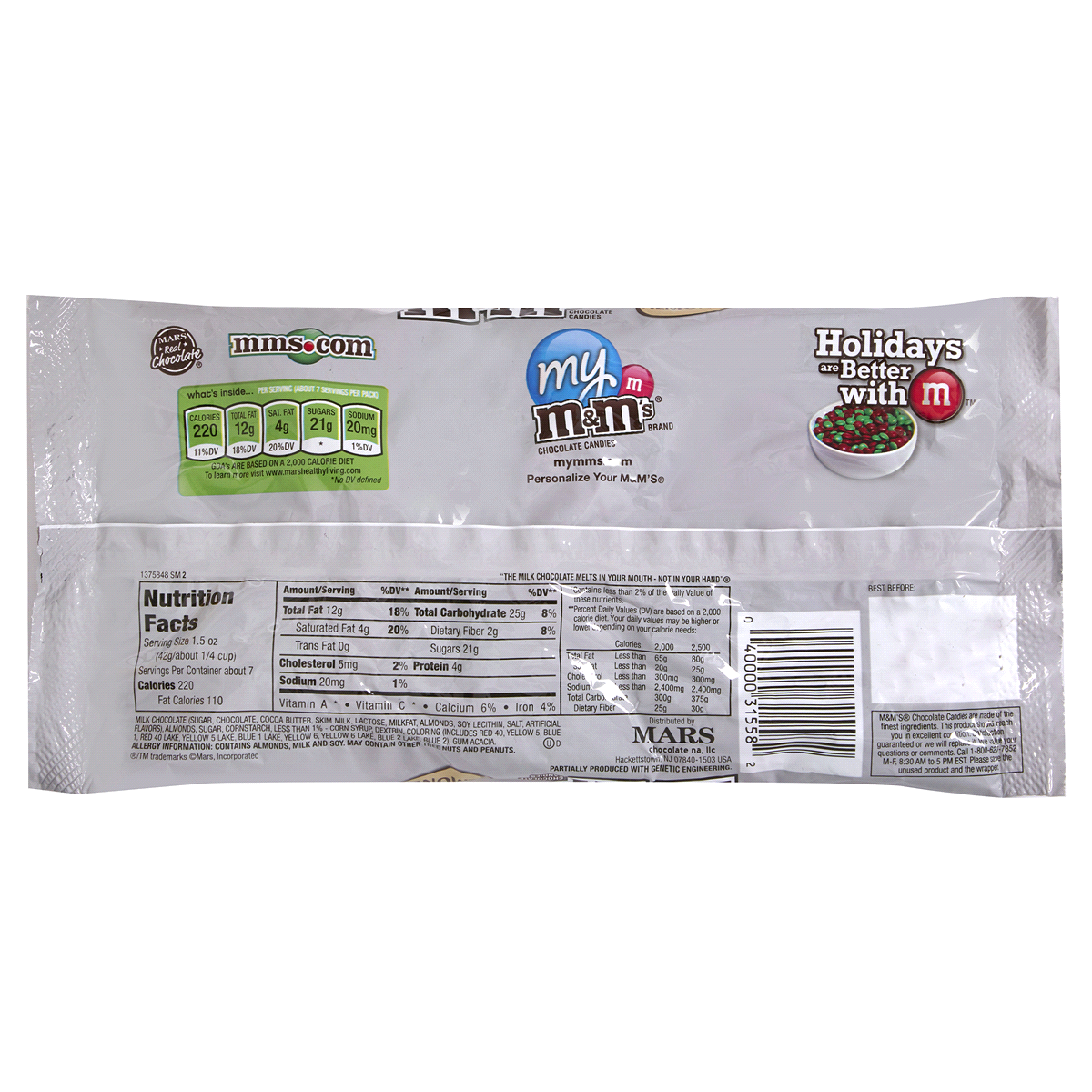 Calories in M&M's Almond M&M's and Nutrition Facts