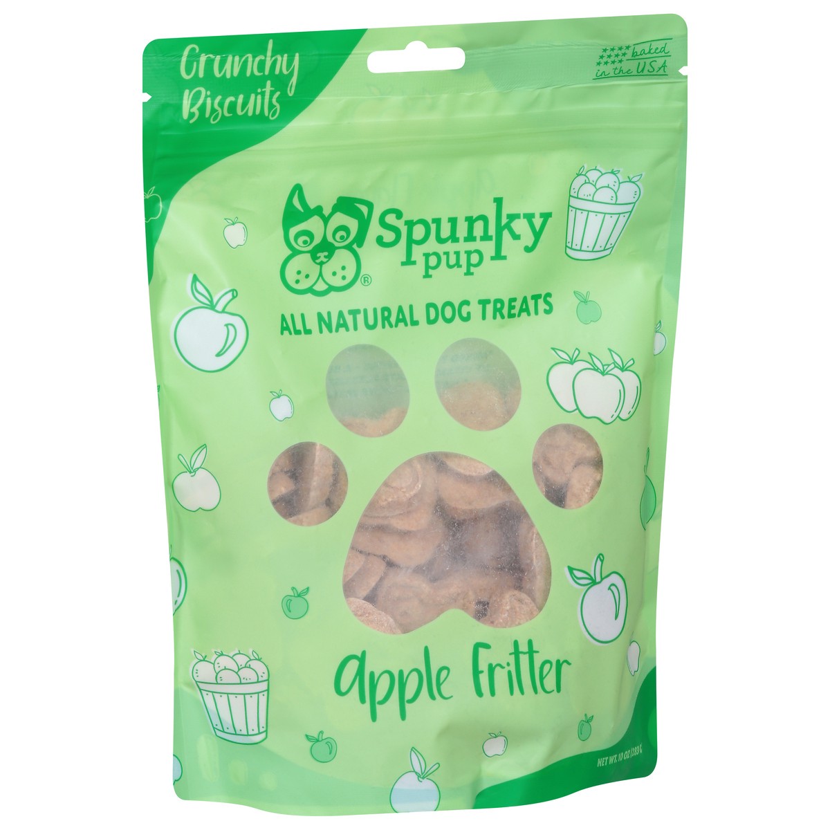 slide 9 of 15, Spunky Pup Crunchy Biscuits All Natural Apple Fritter Dog Treats 10 oz, 10 oz