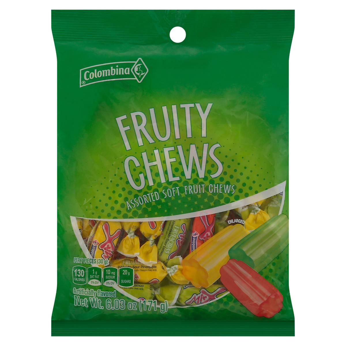 slide 1 of 9, Colombina Soft Assorted Fruity Chews 6.03 oz, 6.1 oz