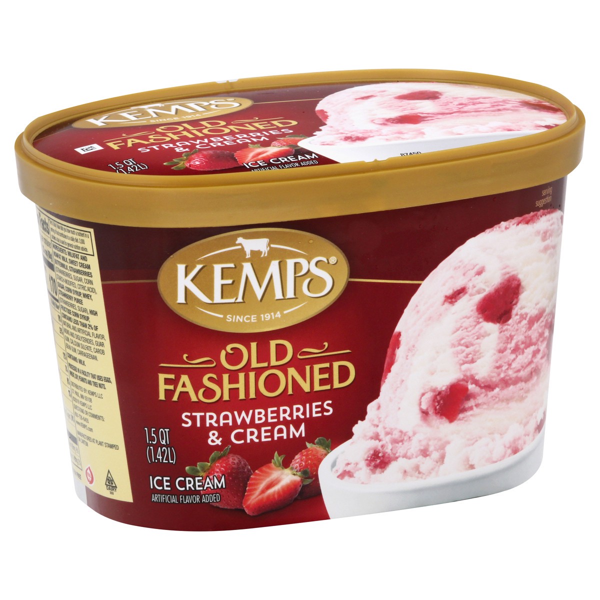 slide 2 of 9, Kemps Strwberry Cream Old Fashioned Ice Cream, 1.5 qt