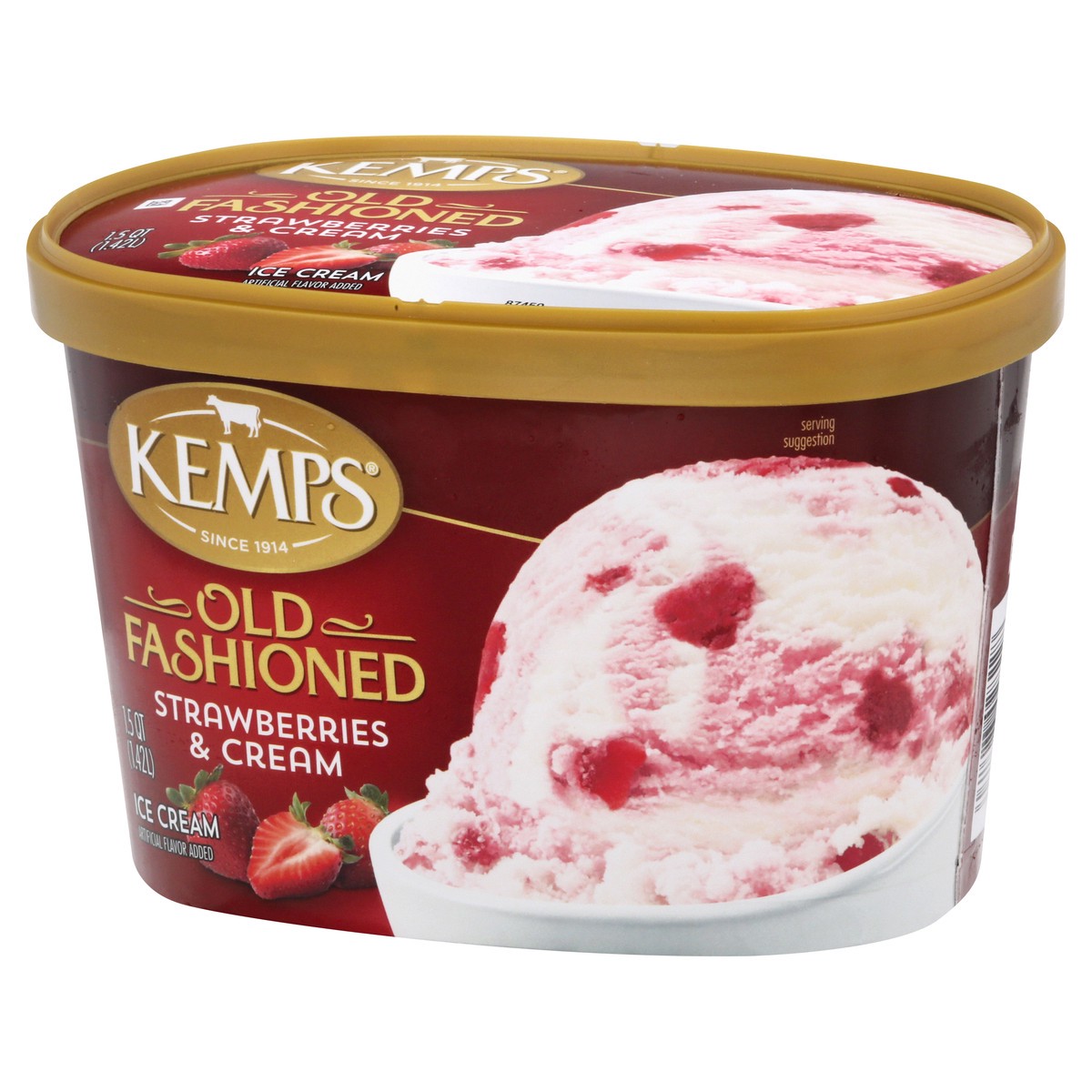 slide 3 of 9, Kemps Strwberry Cream Old Fashioned Ice Cream, 1.5 qt
